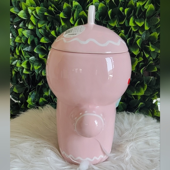 🍪 Tik Tok Viral Lang Pink Peppermint Gingerbread Girl Cookie Jar 🍪 - Picture 5 of 12